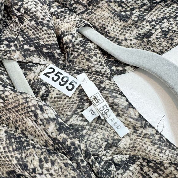 Veronica Beard Teagan Ruched Python-Printed Dress Womens 4 Ruched Slit - Picture 10 of 12